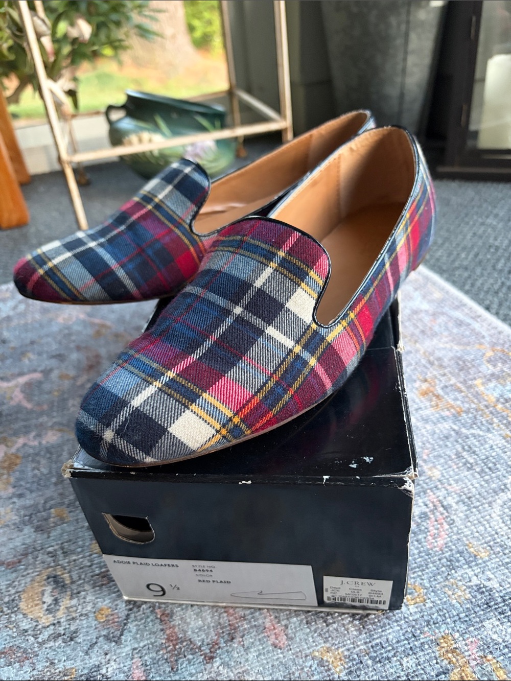 J. Crew Addie Loafer Tartan Plaid Slip-On Loafers fall & winter